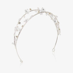 Le Chic-Girls Grey Satin & Sequin Dress | Childrensalon