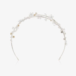 Sevva-Girls Silver Beaded Hairband | Childrensalon