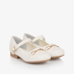 Foque-Girls Red Velvet Dress with White Lace Collar | Childrensalon