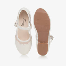 Sevva-حذاء بسير لون أبيض براق للبنات | Childrensalon