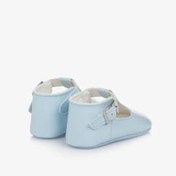 Sevva-Pale Blue Faux Patent Leather Pre-Walkers | Childrensalon