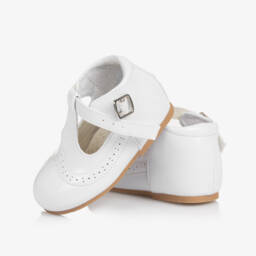 Sevva-White Patent Faux Leather First Walker Bar Shoes | Childrensalon