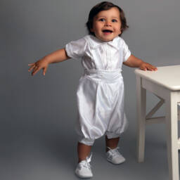 Sevva-White Pre-Walker Ceremony Shoes | Childrensalon