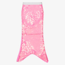 Girls Pink Shimmering Sequin Mermaid Tail Skirt (UPF50+)