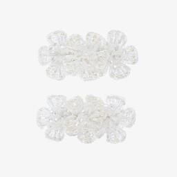 Angel's Face-Girls White Pearl & Tulle Collar Cotton Top | Childrensalon