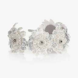 Sienna Likes To Party-Girls Silver Flower Hairband | Childrensalon