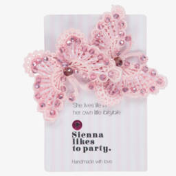 Sienna Likes To Party-Pink Butterfly Hair Clip (11cm) | Childrensalon