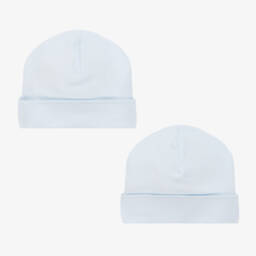 Sofija-طقم هدية بطانية وقبعة قطن لون أزرق للمواليد | Childrensalon