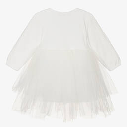 Sofija-فستان توتو قطن لون عاجي للمولودات | Childrensalon