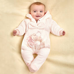 Sofija-Розовый прогулочный комбинезон из хлопка для малышек | Childrensalon