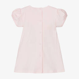 Sofija-Baby Girls Pink Cotton Dress with Flowers | Childrensalon