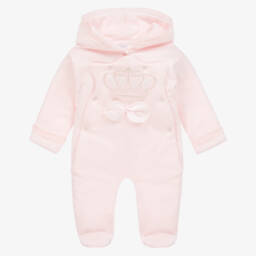 Sofija-أفرول شتوي قطن لون زهري للمولودات | Childrensalon