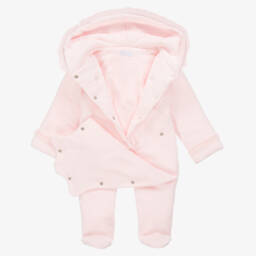 Sofija-أفرول شتوي قطن لون زهري للمولودات | Childrensalon