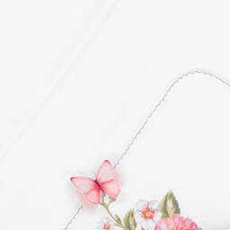 Sofija-بطانية قطن جيرسي مبطنة لون أبيض (90سم) | Childrensalon