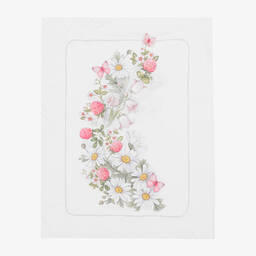 Sofija-بطانية قطن جيرسي مبطنة لون أبيض (90سم) | Childrensalon