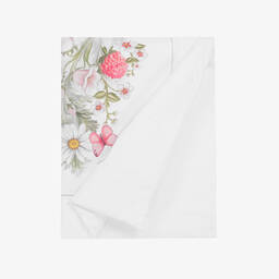 Sofija-بطانية قطن جيرسي مبطنة لون أبيض (90سم) | Childrensalon