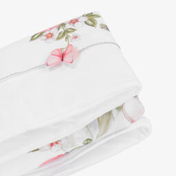 Sofija-بطانية قطن جيرسي مبطنة لون أبيض (90سم) | Childrensalon