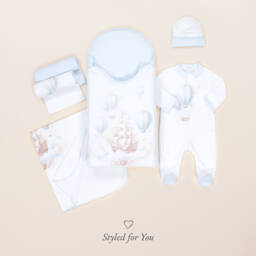 Sofija-بيبي نيست قطن لون أزرق فاح للمواليد(67 سم) | Childrensalon