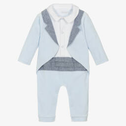 Sofija-بدلة رومبر قطيفة لون أزرق للأولاد | Childrensalon