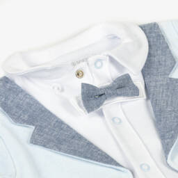 Sofija-بدلة رومبر قطيفة لون أزرق للأولاد | Childrensalon