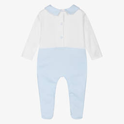 Sofija-بيبي غرو قطن لون أبيض وأزرق للمواليد | Childrensalon