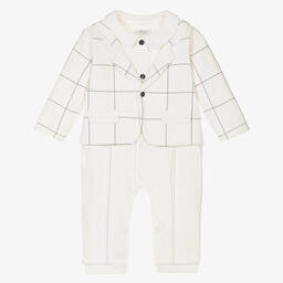 Sofija-Boys Ivory Cotton Babysuit | Childrensalon