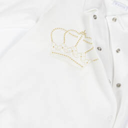 Sofija-بيبي غرو مطرز بتاج قطن لون عاجي للمواليد | Childrensalon