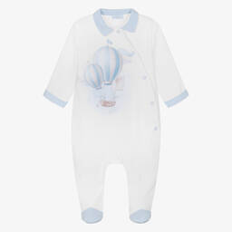 Sofija-Boys White Balloon Babygrow | Childrensalon