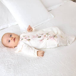 Sofija-Girls Ivory Cotton Babygrow Set | Childrensalon