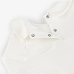 Sofija-Girls Ivory Cotton Jersey Leggings Set with Bow Motif | Childrensalon