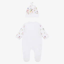 Sofija-Girls White Floral Cotton Babysuit Set | Childrensalon