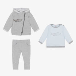 Sofija-Grey Cotton Baby Trouser Set | Childrensalon