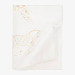Sofija-Ivory Cotton Padded Blanket (85cm) | Childrensalon
