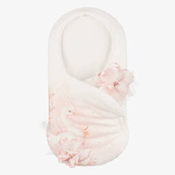 Sofija-بيبي نيست بطبعة الطاووس قطن لون عاجي (66 سم) | Childrensalon