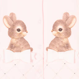 Sofija-Pink Cotton Bunny Babygrow | Childrensalon