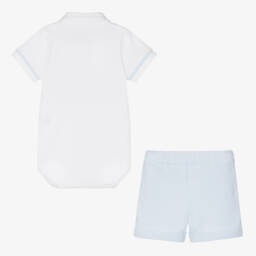 Sofija-White & Blue Shorts Set | Childrensalon
