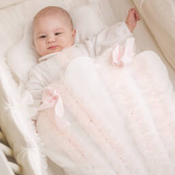 Sofija-White & Pink Baby Nest (70cm) | Childrensalon