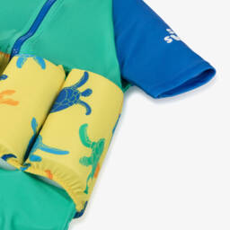 Soli Swim-Boys Blue & Green Turtle Float Suit (IUPF50+) | Childrensalon