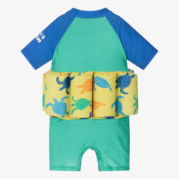 Soli Swim-Boys Blue & Green Turtle Float Suit (IUPF50+) | Childrensalon