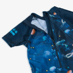 Soli Swim-Boys Blue Jellyfish & Turtle Sun Suit (UPF50+) | Childrensalon