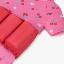 Soli Swim-Girls Pink & Red Cherry Float Suit (UPF50+) | Childrensalon