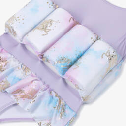 Soli Swim-Girls Purple & Blue Unicorn Float Suit (UPF50+) | Childrensalon