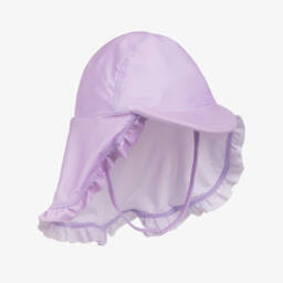 Soli Swim-Girls Purple Frilly Swim Hat (UPF50+) | Childrensalon