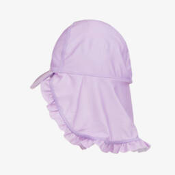 Soli Swim-Girls Purple Frilly Swim Hat (UPF50+) | Childrensalon