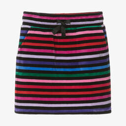 Sonia Rykiel Paris-Girls Black Striped Velour Skirt | Childrensalon