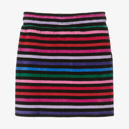 Sonia Rykiel Paris-Girls Black Striped Velour Skirt | Childrensalon