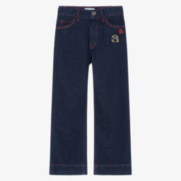 Sonia Rykiel Paris-Girls Black Cotton & Wool Ruffle Sleeve Sweater | Childrensalon