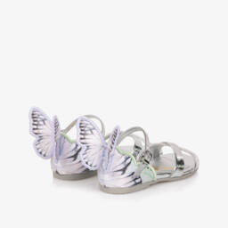 Sophia Webster Mini-Girls Silver Leather Chiara Sandals | Childrensalon