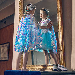 Souza-Blue Sequinned Cape Costume | Childrensalon
