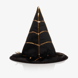 Girls Black & Gold Witch's Hat